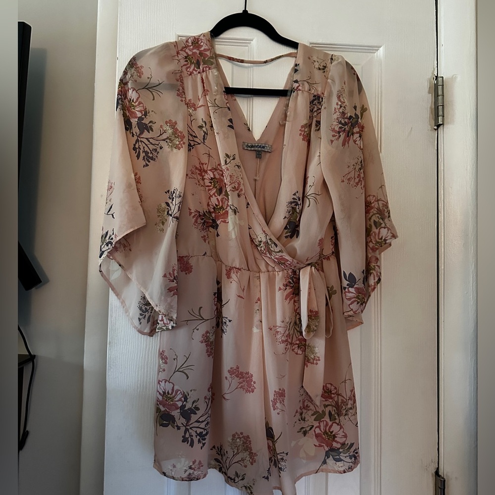 Pink Floral Romper (with long sleeves)